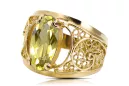 Ring Gelber Peridot 14 Karat Gelbgold Vintage Stil vrc057y